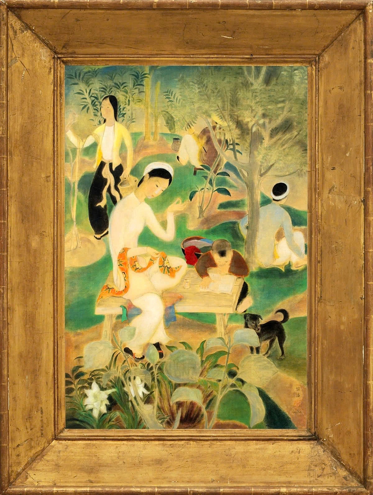 Tranh La famille dans le jardin của họa sĩ Lê Phổ